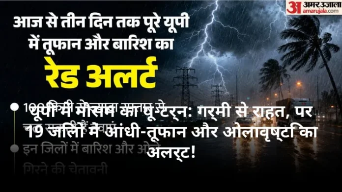 यूपी में मौसम का यू-टर्न: गर्मी से राहत, पर 19 जिलों में आंधी-तूफान और ओलावृष्टि का अलर्ट!