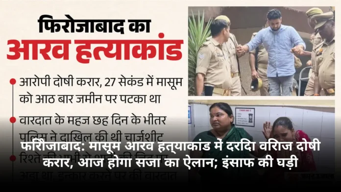 फिरोजाबाद: मासूम आरव हत्याकांड में दरिंदा विराज दोषी करार, आज होगा सजा का ऐलान; इंसाफ की घड़ी