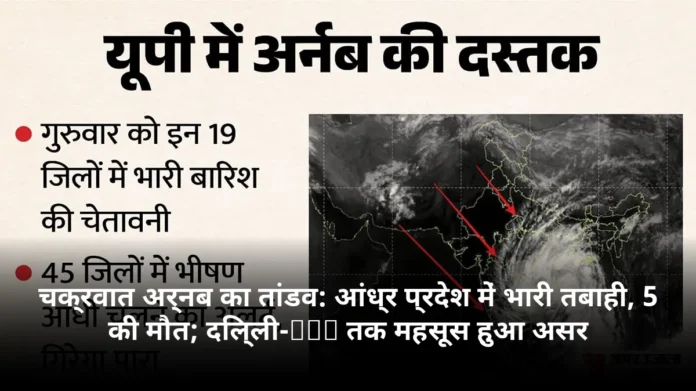 चक्रवात अर्नब का तांडव: आंध्र प्रदेश में भारी तबाही, 5 की मौत; दिल्ली-NCR तक महसूस हुआ असर