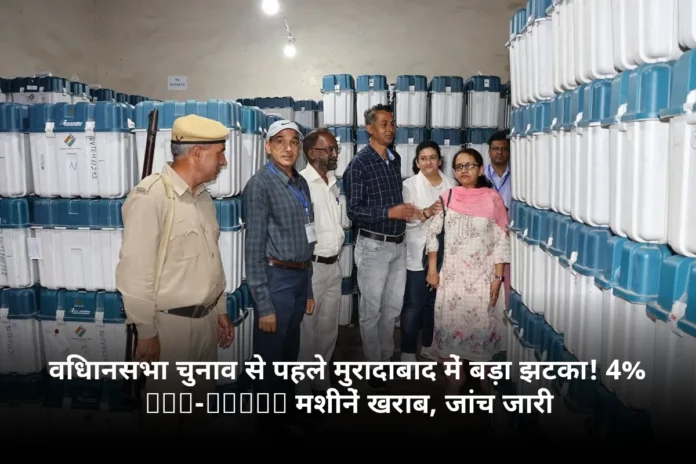 विधानसभा चुनाव से पहले मुरादाबाद में बड़ा झटका! 4% EVM-VVPAT मशीनें खराब, जांच जारी